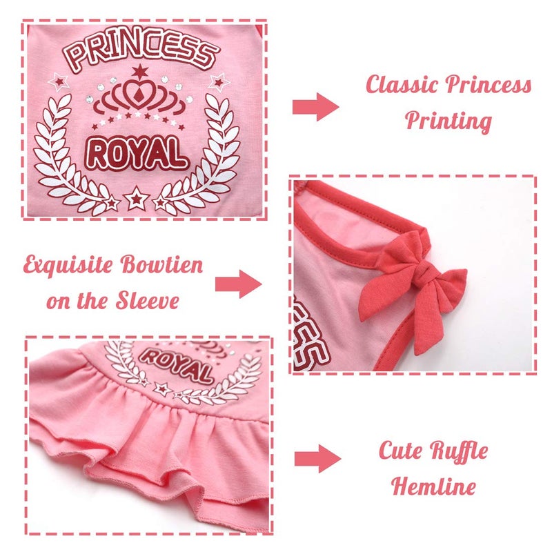 KYEESE Dog Dresses Pink Bowtie Pet Clothes for Yorkshire Vest Shirt Dog Sundress Princess X-Small - Image 3